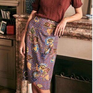 Sezane Katalina Skirt Bottom Ankara Flower Print